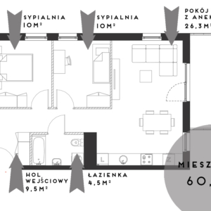 mieszkanie 60 m2 rzut